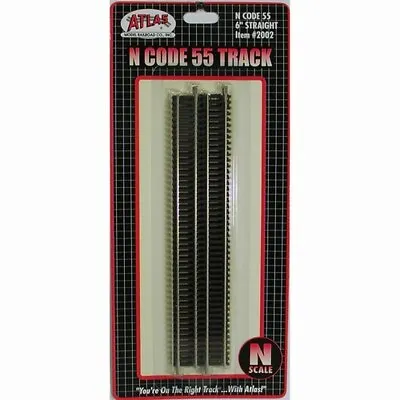 Atlas N Scale ~ New 2024 ~ Code 55 Track ~ 6″ Straight (6 Pieces) 2002 • $13.62