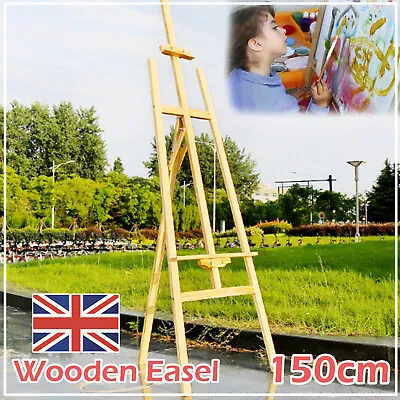 5ft 1500mm Wooden Pine Tripod Studio Canvas Easel Art Stand Wood Easel A2 A3 • £11.10