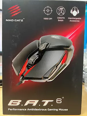 Mad Catz B.A.T. 6+ Performance Ambidextrous Customizable Gaming Mouse Black • $95