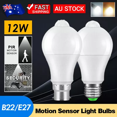 1-10Pcs 12W E27/B22 PIR Sensor Motion LED Bulb Light Globe Energy Saving Bulb AU • $7.49