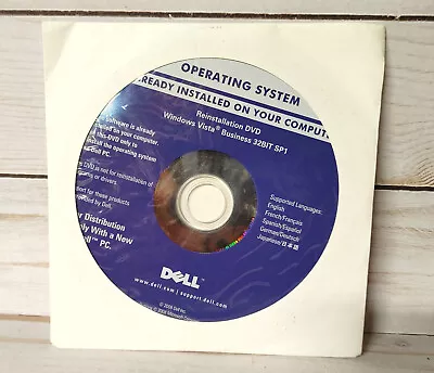 Dell Reinstallation CD - Windows Vista Business 32-Bit SP1 NEW SEALED. • $10.50