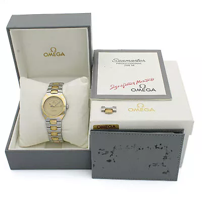 Omega Seamaster Polaris Two Tone Quartz 31mm Mens Wristwatch W/ Box #WB680-2 • $200