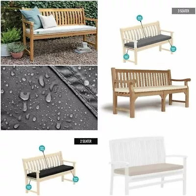 Outdoor Waterproof Fabric 2 3 4 Seater Bench Pad Garden Furniture Seat Cushion • £74.99