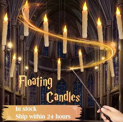 Harry Potter LED Flameless Floating Candles With Magic Wand Remote • $17.59