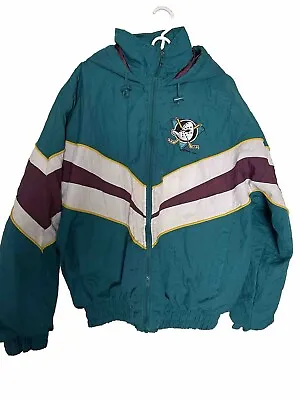 Vintage FANS Mighty Ducks Hooded Jacket Size L • $149.98