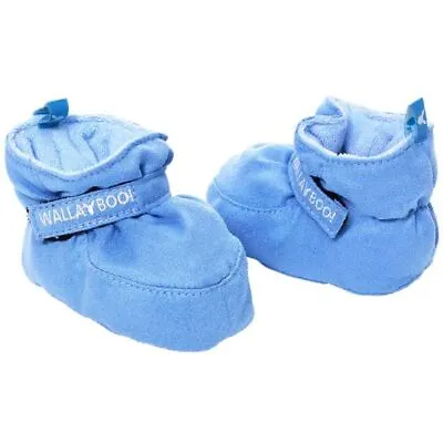 Wallaboo Baby Shoes Soft Newborn Boys Infant 0-6 Months Suede Booties Blue • £10