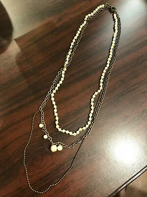 J Crew Pearl And Gold Layer Necklace NEW • $16