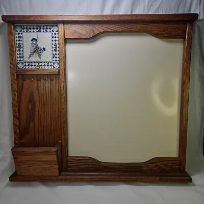 Dry Erase Memo Board Key Holder Mail Holder Tile Clock Vintage Farmhouse Wooden • $99.99