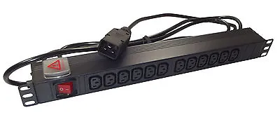 12 Way IEC C13 PDU +IEC C20 16A Plug 1U 19  Power Distribution Unit • £31.99