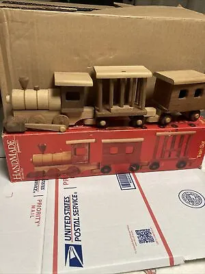 Vintage Handmade Wooden Toy Train Set Grassroots W/ Original Box • $85