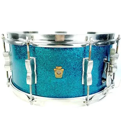 WFL Ludwig 6.5x14 Contest Snare Drum Blue Sparkle Vintage'55 NOB Stick-Chopper50 • $1167.86