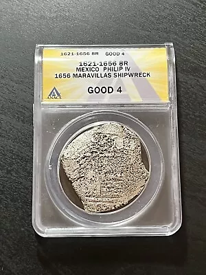 1656 8 Reales Nuestra Señora De Las Maravillas Shipwreck Coin ANACS G4 Good 4 • $399.95