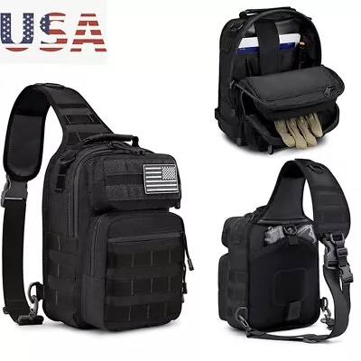 Tactical Gun Sling Bag Concealed Carry Handgun Molle Shoudler Bag Without Flag • $4.99