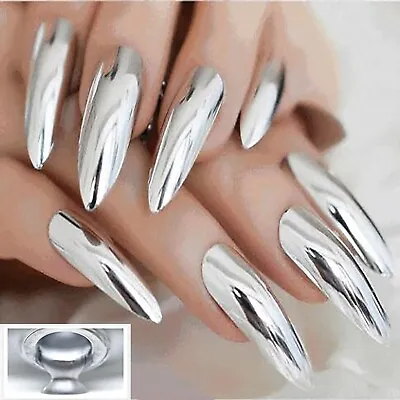 Metallic Nail Polish Magic Mirror Effect Chrome Nail Art Polish Varnish 6ml 🦥 • $8.44