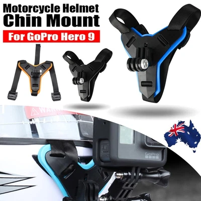 $11.24 • Buy Helmet Chin Mount Holder Motorcycle Strap For GoPro Hero 9/8/7/6/5 Sports Camera