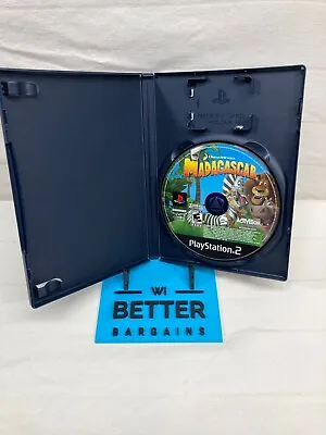 MADAGASCAR PS2 2005 BL BLUE DISC ~ Case & Disc Only ~ Tested & Working! ~ • $5.47