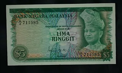 1967-1972 Malaysia 5 Ringgit. Fairly Scarce In High Grades. About Unc.(8) • $79