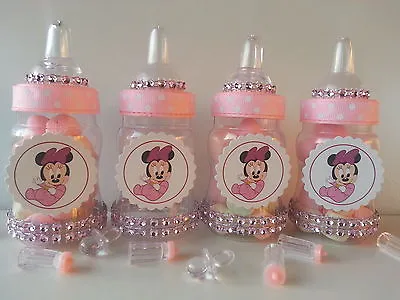 12 Minnie Mouse Fillable Bottles Favors Prizes Games Baby Shower Girl Decoration • $15.99