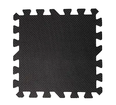 Black Soft Foam EVA Floor Mat Tiles Interlocking Garage Workshop Waterproof NEW • £8.95
