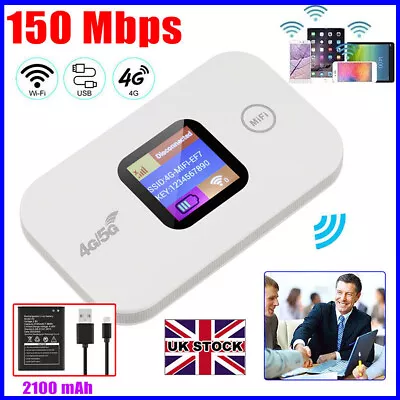 Portable 4G/5G LTE Wireless WiFi Router Mobile Broadband MIFI LCD Hotspot~ UK • £19.99