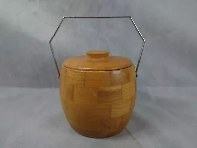 Vintage Wooden Chequered Ice Bucket • £12.50