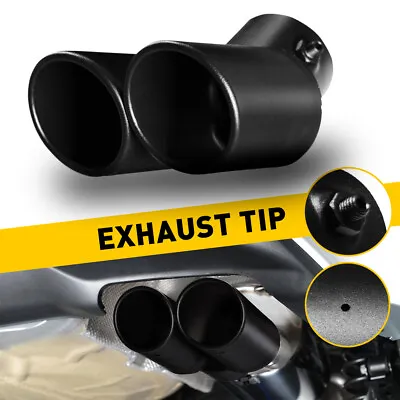 Car Rear Exhaust Pipe Tail Muffler Tip Matte Black Stainless Steel Accessories • $21.99