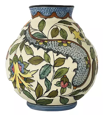 Clément Massier (1844-1917) Vase Ball To Neck Ourlé • $816