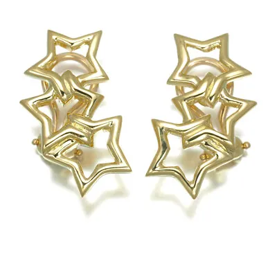 Auth Tiffany&Co. Earrings Triple Star 18K 750 Yellow Gold  • $788.81