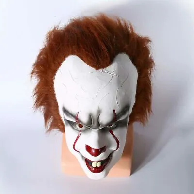 Scary Clown Mask Adults Fancy Dress Halloween Costume Party Cosplay Latex Villan • £14.99