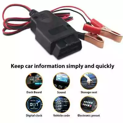 1PC OBD2 Car ECU Memory Saver Replace Battery Safe Emergency Resume Tool 1m • $9.50