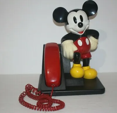 Vintage Disney Mickey Mouse Corded Land Line Touch Tone Telephone-1996 WORKS • $37.99