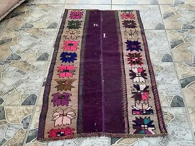 Vintage Turkish Oushak Rug | 2x4 Ft Farmhouse Antique Wool Handmade Runner Rug • $175.99