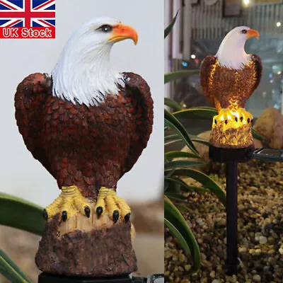 Eagle LED Solar Power Garden Light Outdoor Ornament Lawn Waterproof Statue Lamp • £7.95