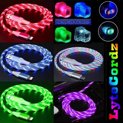 LED Light Up Charging Charger Cable USB Data Cord IPhone Android Type C Phone • $12.99