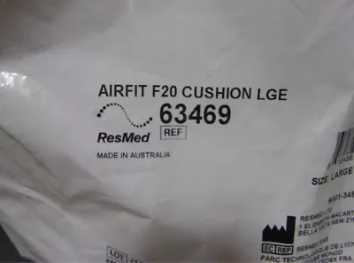 Resmed  AirFit F20 Large Cushion New Factory Sealed Replacement L NIB • $17.99