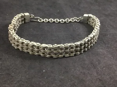 Heavy Vintage Sterling Silver Motorcycle Bike Chain Link Choker Necklace 16” • $599.99