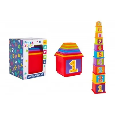 First Steps 10 Stacker Blocks Play Set Kids Toys Gifts For Baby • £6.99