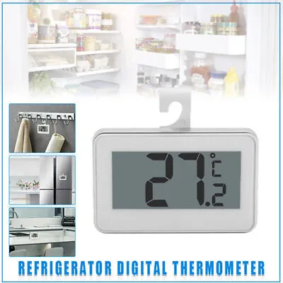 $9.44 • Buy Digital Fridge / Freezer Thermometer -- Waterproof, LCD, Wireless & Hanging Hook