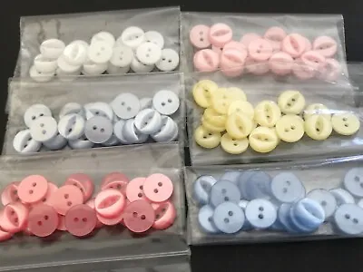 £2.50 • Buy 20 Fish Eye Buttons - 14mm - 2 Hole - Baby Knits - 6 Colours -  You Choose 