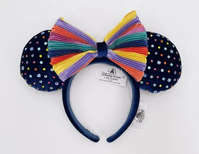 Ears 2021 Disney Parks Headband Minnie Rainbow Pride Felt Studded Striped Cutie • $12