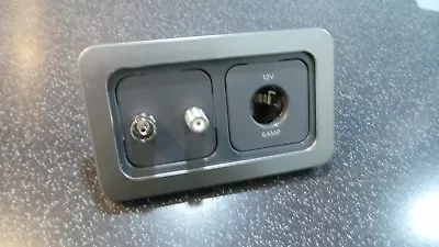 Motorhome/caravan/boat Cbe/c-line 12 Volt Socket+ Tv/satellite Grey Surround • £15.55