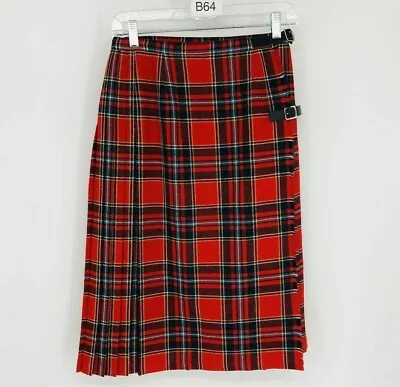 £43.26 • Buy VTG Browns Of Bermuda Women's Red Wool A-Line Wrap Blanket Skirt Kilt Size 12