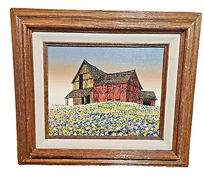 H. Hargrove  The Prairie Barn  Hand Painted Oil Painting 13  X 15   • $49.97