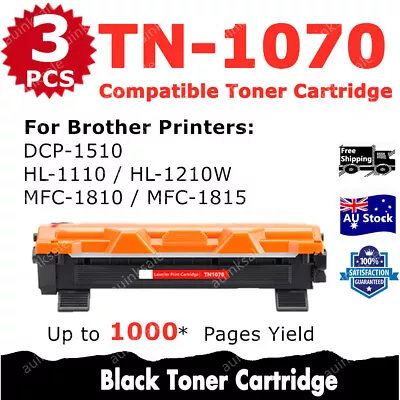 3x Compatible Toner TN1070 TN-1070 For Brother HL-1110 1210W DCP-1510 MFC-1810 • $25.60