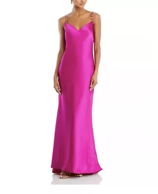 NWT AQUA Satin Cowl Open Back Gown - Evening Dress Size 2 Magenta • $79