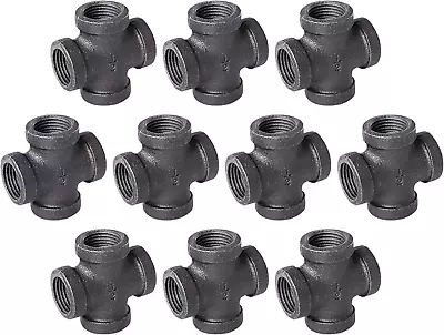 1/2  4-Way Cross Fitting Connector  Malleable Iron Pipe Fittings For Industrial • $31.35