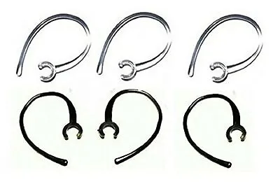 Set Of 6 Replacement Bluetooth Ear Loop Hook Clip Clear/Black (6mm) • $7.70