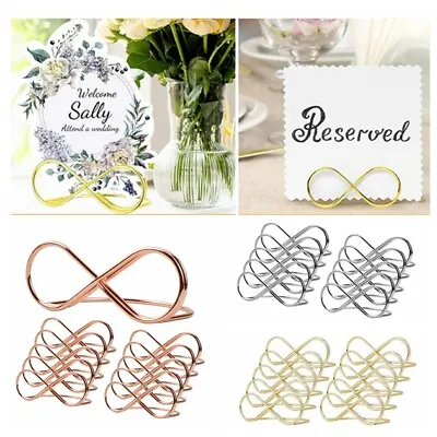 Wedding Table Number Card Holder 8 Shaped Photo Memo Note Clip Stand Party Decor • £4.59