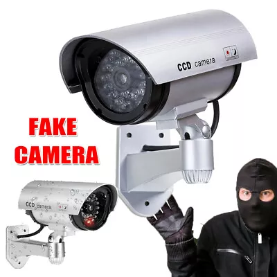 Outdoor Indoor Dummy Fake LED Flashing Security Camera CCTV Surveillance Cam • £7.49