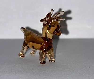 Miniature Tiny Lampwork Hand Blown Glass Deer Reindeer Figurine New • $4.99